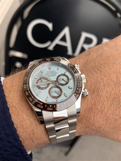 rolex daytona platinum on wrist|rolex daytona platinum for sale.